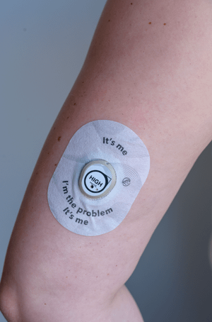 ExpressionMed, High, I'm the Problem Center + Dexcom G7 Tape, Tape & Sticker, Human Wearing High, I'm the Problem Themed CGM Adhesive Patch Design, Dexcom Stelo Glucose Biosensor System