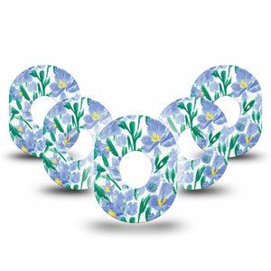 ExpressionMed Hyacinths  Dexcom G7 5-Pack early spring bloomer Overlay Tape Continuous Glucose Monitor Design, Dexcom Stelo Glucose Biosensor System