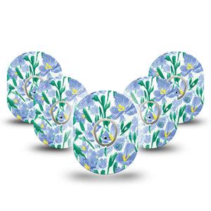 ExpressionMed Hyacinths  Dexcom G7 5-Pack stickers and tapes early spring bloomer Overlay Tape Continuous Glucose Monitor Design, Dexcom Stelo Glucose Biosensor System