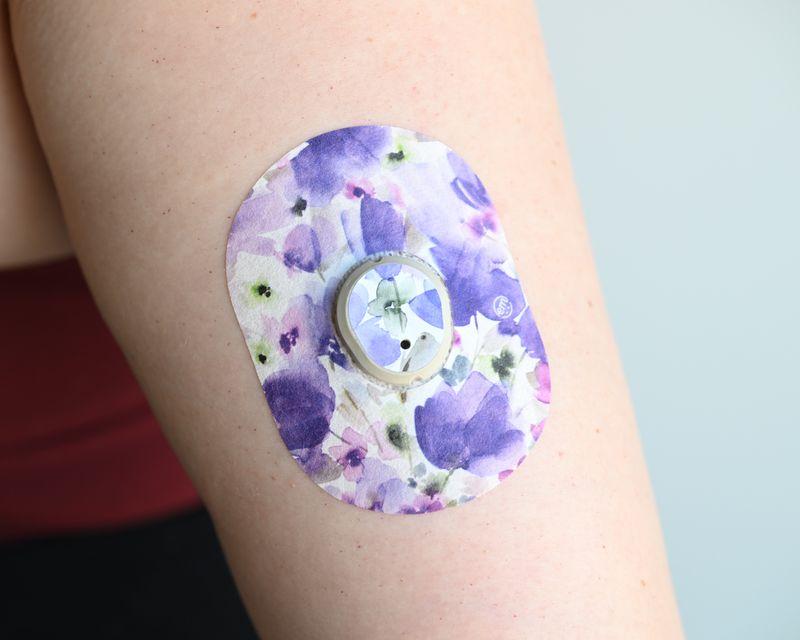 ExpressionMed Italian Blooms Dexcom G7 Tape, Single Tape and Single Sticker, Arm Wearing Floral Themed CGM Adhesive Patch Design