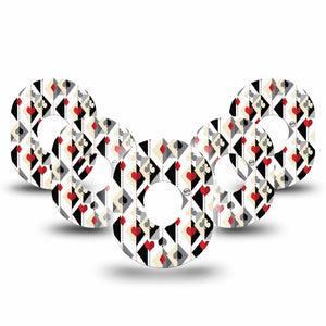 ExpressionMed Playing Cards Dexcom G7 Tape, Dexcom Stelo Glucose Biosensor System, 5-Pack Tape Argyle Inspired Card Deck, Overlay Tape CGM Design