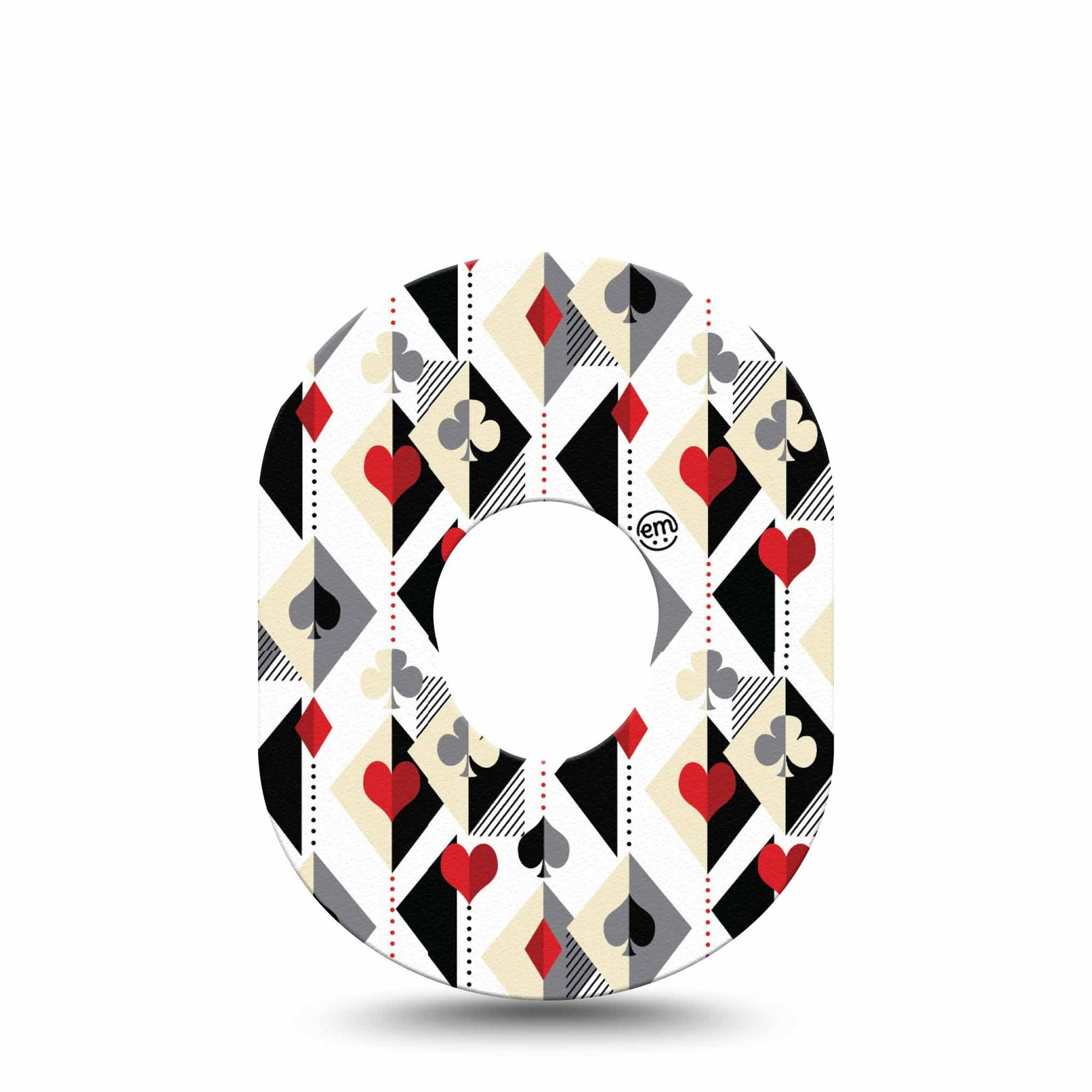 ExpressionMed Playing Cards Dexcom G7 Tape, Dexcom Stelo Glucose Biosensor System, Single Tape Card Game Inspired Pattern, Overlay Tape CGM Design