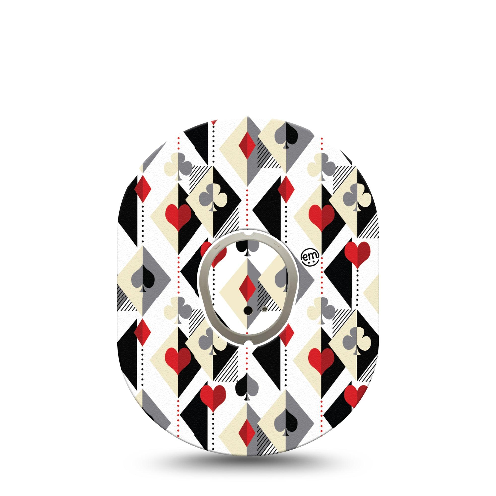 ExpressionMed Playing Cards Dexcom G7 Tape, Dexcom Stelo Glucose Biosensor System, Single Tape and Single Sticker Argyle Inspired Card Deck, Overlay Tape CGM Design