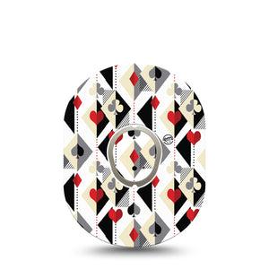 ExpressionMed Playing Cards Dexcom G7 Tape, Dexcom Stelo Glucose Biosensor System, Single Tape and Single Sticker Argyle Inspired Card Deck, Overlay Tape CGM Design