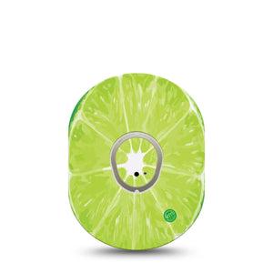 ExpressionMed Lime Dexcom G7 and Stelo Tape Single Tape and Single Sticker Citrus Slice Themed, Plaster Continuous Glucose Monitor Design