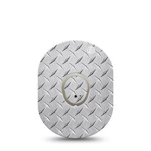 ExpressionMed Grid Iron Dexcom G7 and Stelo Tape Single Tape and Single Sticker Study Iron Inspired, Plaster Continuous Glucose Monitor Design