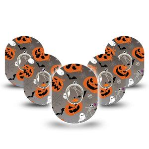 ExpressionMed Halloweeny Dexcom G7 and Stelo Tape 5-Pack Tape and 5-Pack Sticker Spooky Season Themed, Plaster Continuous Glucose Monitor Design