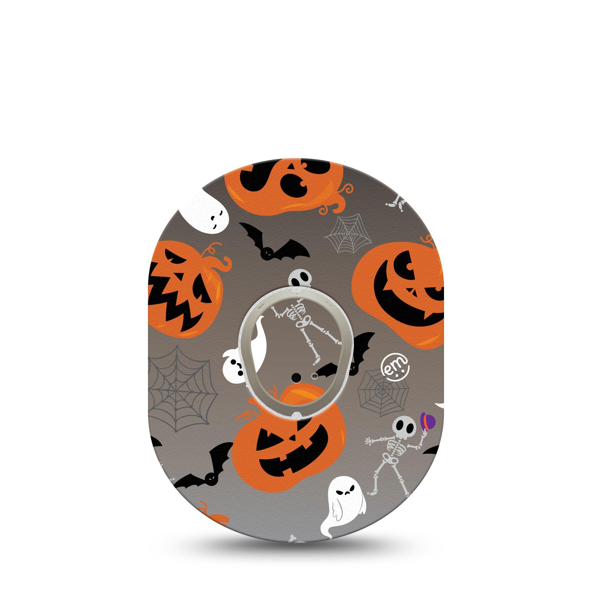 ExpressionMed Halloweeny Dexcom G7 and Stelo Tape Single Tape and Single Sticker Spooky Halloween Inspired, Plaster Continuous Glucose Monitor Design