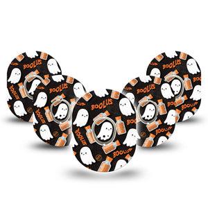 ExpressionMed Boolus Dexcom G7 and Stelo Tape 5-Pack Tape and 5-Pack Sticker Ghost Remedy, Plaster Continuous Glucose Monitor Design