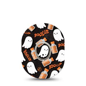ExpressionMed Boolus Dexcom G7 and Stelo Tape Single Tape and Single Sticker Diabetes Medicine Themed Ghost, Plaster Continuous Glucose Monitor Design