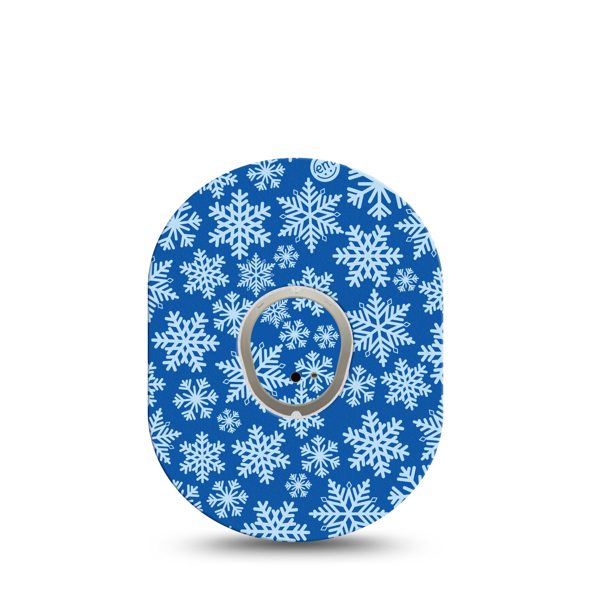 Snowflake Dexcom G7 Transmitter Sticker, Single, Kinds Of Snowflakes Inspired, Dexcom G7 Vinyl Center Sticker, With Matching Dexcom G7 Tape, CGM Plaster Patch Design, Dexcom Stelo Glucose Biosensor System
