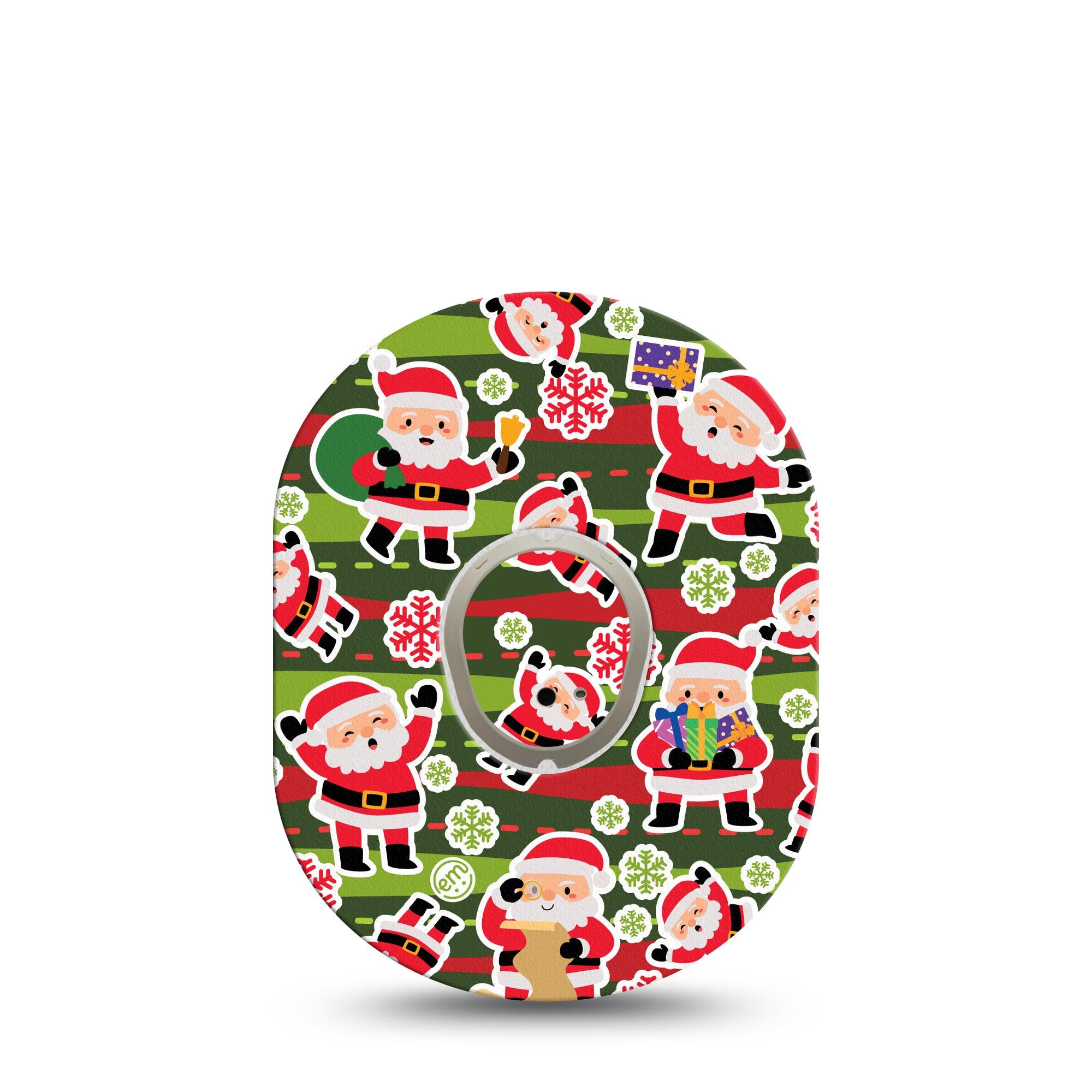 ExpressionMed Santa Sticker Bomb Dexcom G7 and Stelo Tape Single Tape and Single Sticker Holiday Themed, Plaster Continuous Glucose Monitor Design