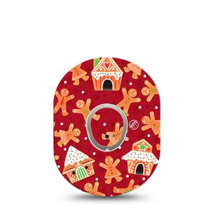 ExpressionMed Gingerbread Fun Dexcom G7 Transmitter Sticker, Single, Decorative Biscuits Themed, Dexcom G7 Vinyl Transmitter Sticker, With Matching Dexcom G7 Tape, CGM Overlay Patch Design