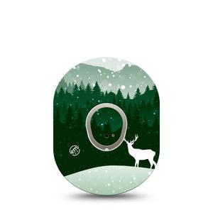 ExpressionMed Winter Wonderland Dexcom G7 Sticker Snowing Jungle, CGM Tape and Sticker Pairing