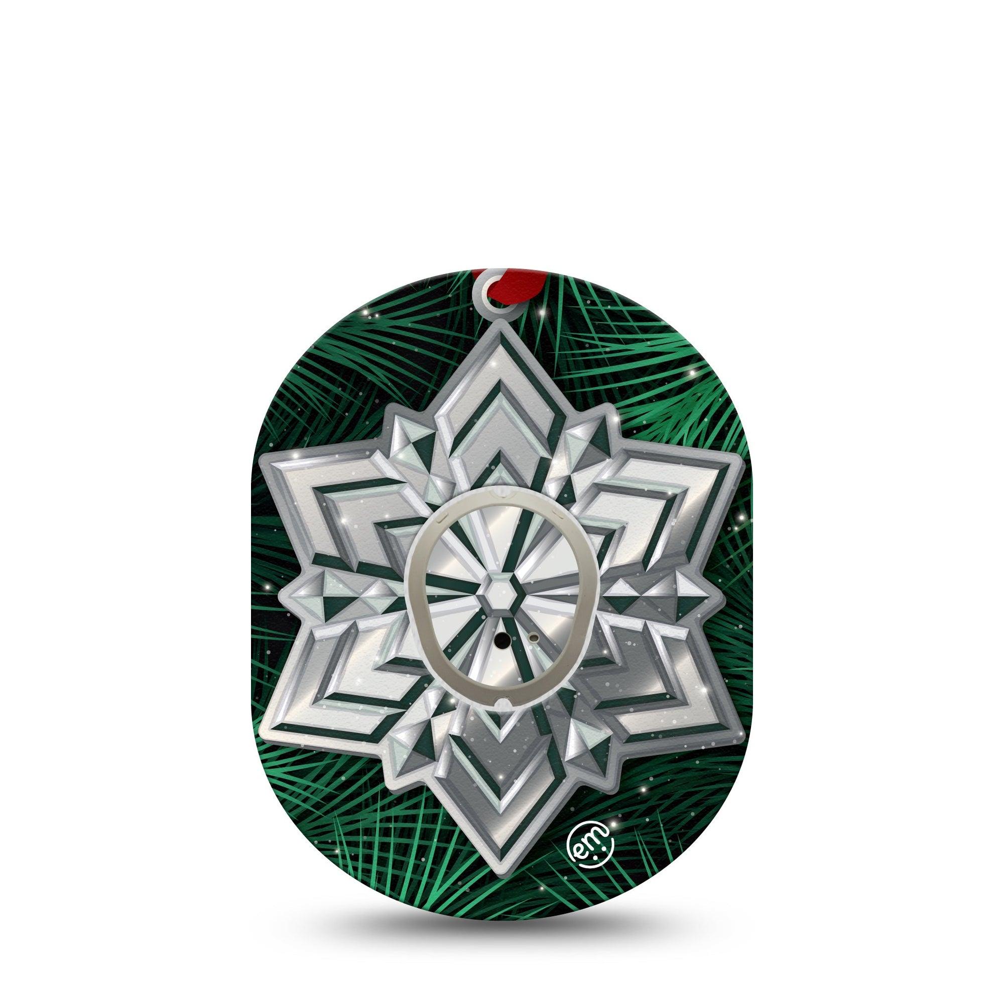 ExpressionMed Metallic Snowflake Dexcom G7 Sticker Metal Holiday Decor, CGM Tape and Sticker Design