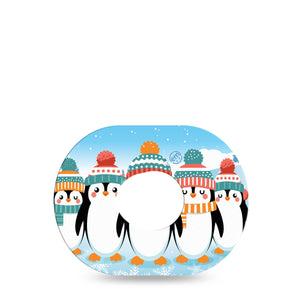 ExpressionMed Penguins In Row Dexcom G7 and Stelo Tape, Dexcom Stelo Glucose Biosensor System, Single Tape Winter Season Penguin Babies, Overlay Tape Continuous Glucose Monitor Design