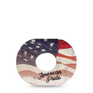 ExpressionMed American Pride Dexcom G7 and Stelo Tape, Single Tape, Country Flag Themed, CGM Adhesive Patch Design, Dexcom Stelo Glucose Biosensor System