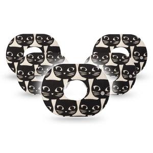 ExpressionMed Black Cats Dexcom G7 and Stelo Tape, 5-Pack Tape, Cat Eyes Themed, CGM, Overlay Patch Design, Dexcom Stelo Glucose Biosensor System