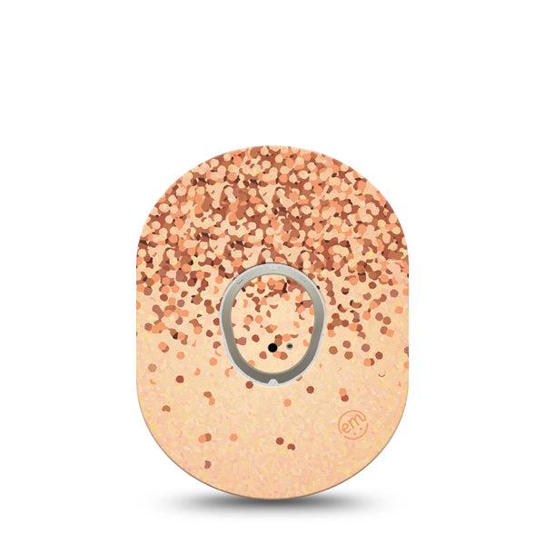 ExpressionMed Champagne Shimmer Dexcom G7 and Stelo Tape Single Tape and Single Sticker Bubbly Champagne Inspired, Plaster Continuous Glucose Monitor Design