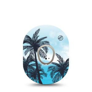 ExpressionMed Palmy Nights Dexcom G7 and Stelo Tape Single Tape and Single Sticker Summer Nights Inspired, Plaster Continuous Glucose Monitor Design