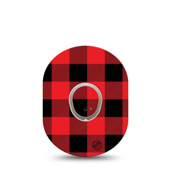ExpressionMed Lumberjack Dexcom G7 and Stelo Tape, Single Tape and Single Sticker, Lumberjack Plaid Themed, CGM, Overlay Patch Design, Dexcom Stelo Glucose Biosensor System