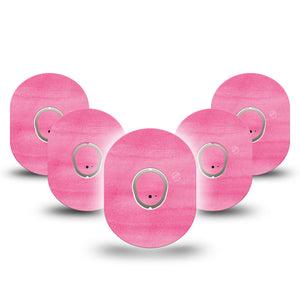 ExpressionMed Pink Horizon Dexcom G7 Tape, 5-Pack Tape and Sticker, Pink Canvas Themed, CGM, Overlay Patch Design, Dexcom Stelo Glucose Biosensor System
