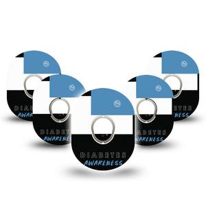 ExpressionMed Diabetes Awareness Dexcom G7 and Stelo Tape 5-Pack Tape and 5-Pack Sticker Awareness Poster Themed, Plaster Continuous Glucose Monitor Design