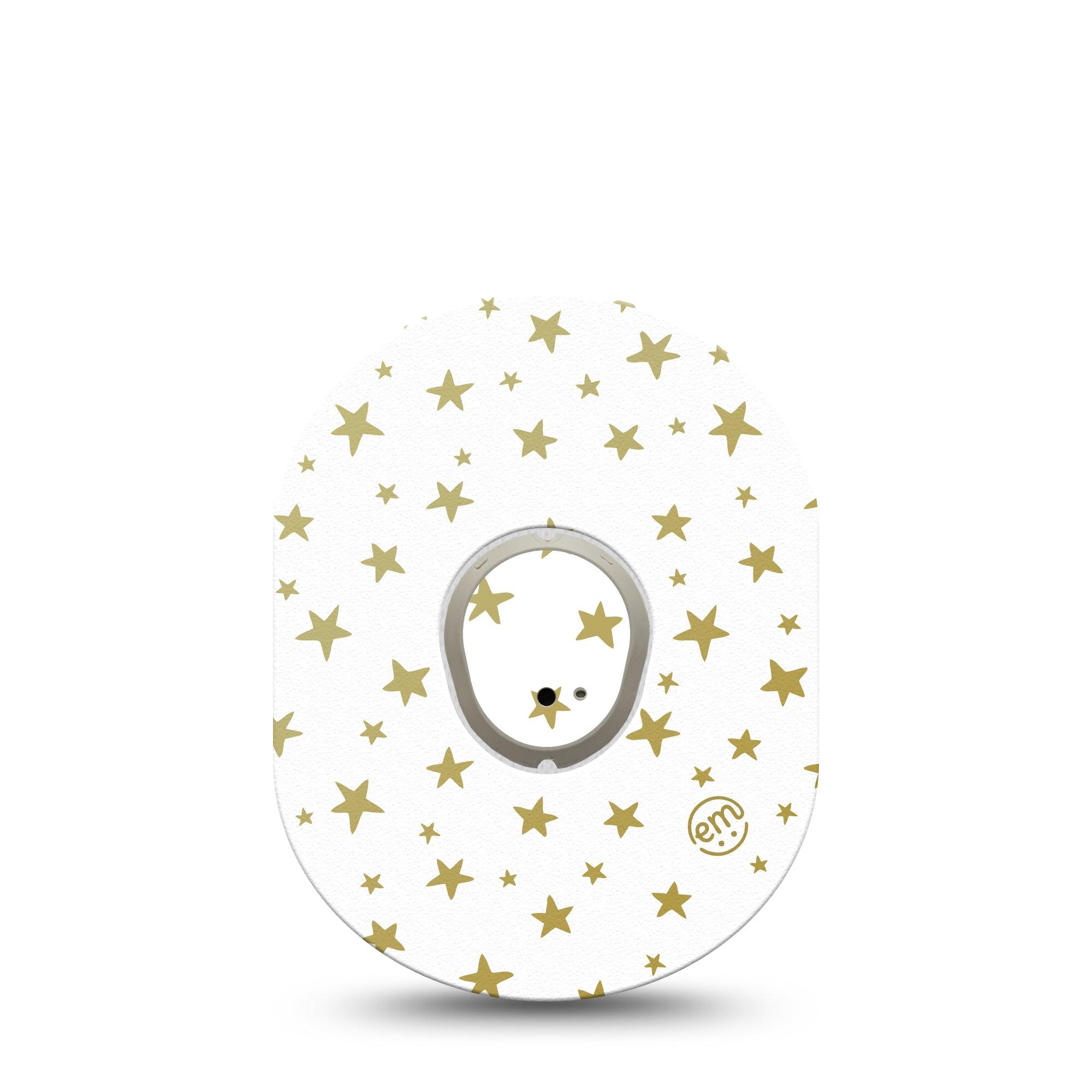 ExpressionMed Twinkling Stars Dexcom G7 and Stelo Tape Single Tape and Single Sticker Shining Shimmering Inspired, Plaster Continuous Glucose Monitor Design