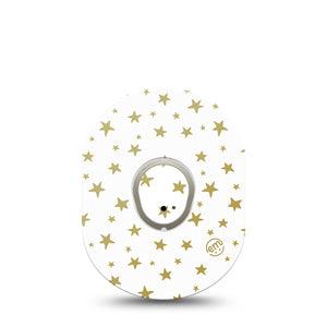 ExpressionMed Twinkling Stars Dexcom G7 and Stelo Tape Single Tape and Single Sticker Shining Shimmering Inspired, Plaster Continuous Glucose Monitor Design