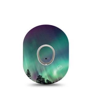 ExpressionMed Northern Lights Dexcom G7 Transmitter Sticker, Single, Beautiful Night Skies Inspired, Dexcom G7 Vinyl Transmitter Sticker, With Matching Dexcom G7 Tape, CGM Overlay Patch Design