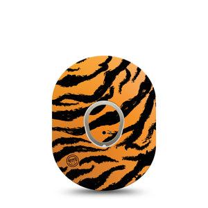 ExpressionMed Tiger Dexcom G7 and Stelo Tape Single Tape and Single Sticker Animal Stripes Inspired, Plaster Continuous Glucose Monitor Design