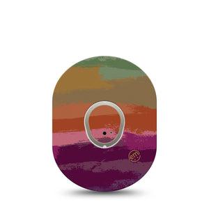 ExpressionMed Falling Colors Dexcom G7 and Stelo Tape Single Tape and Single Sticker Dripping Colors Inspired, Plaster Continuous Glucose Monitor Design