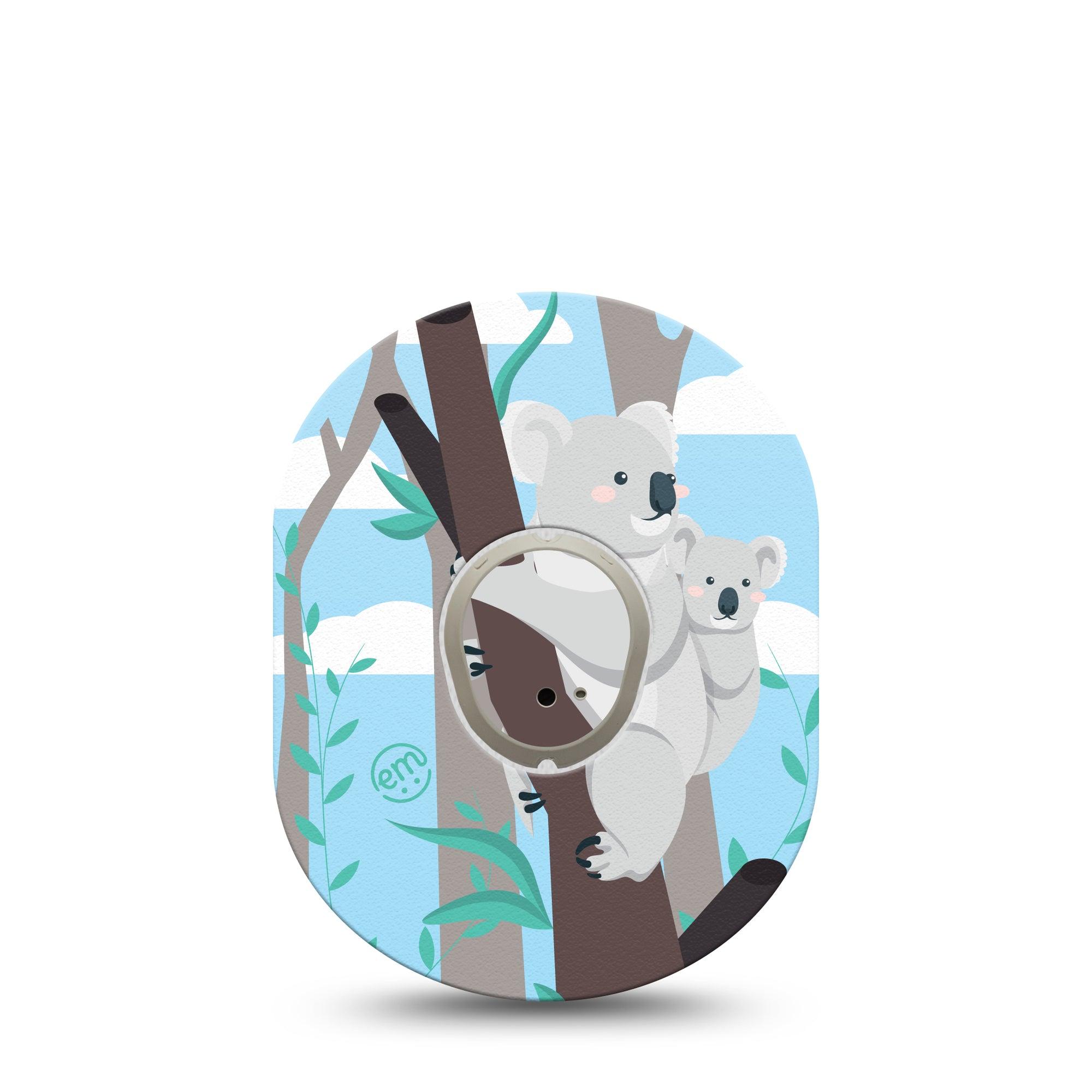 ExpressionMed Koala Dexcom G7 and Stelo Tape Single Tape and Single Sticker Mother and Child Inspired, Plaster Continuous Glucose Monitor Design