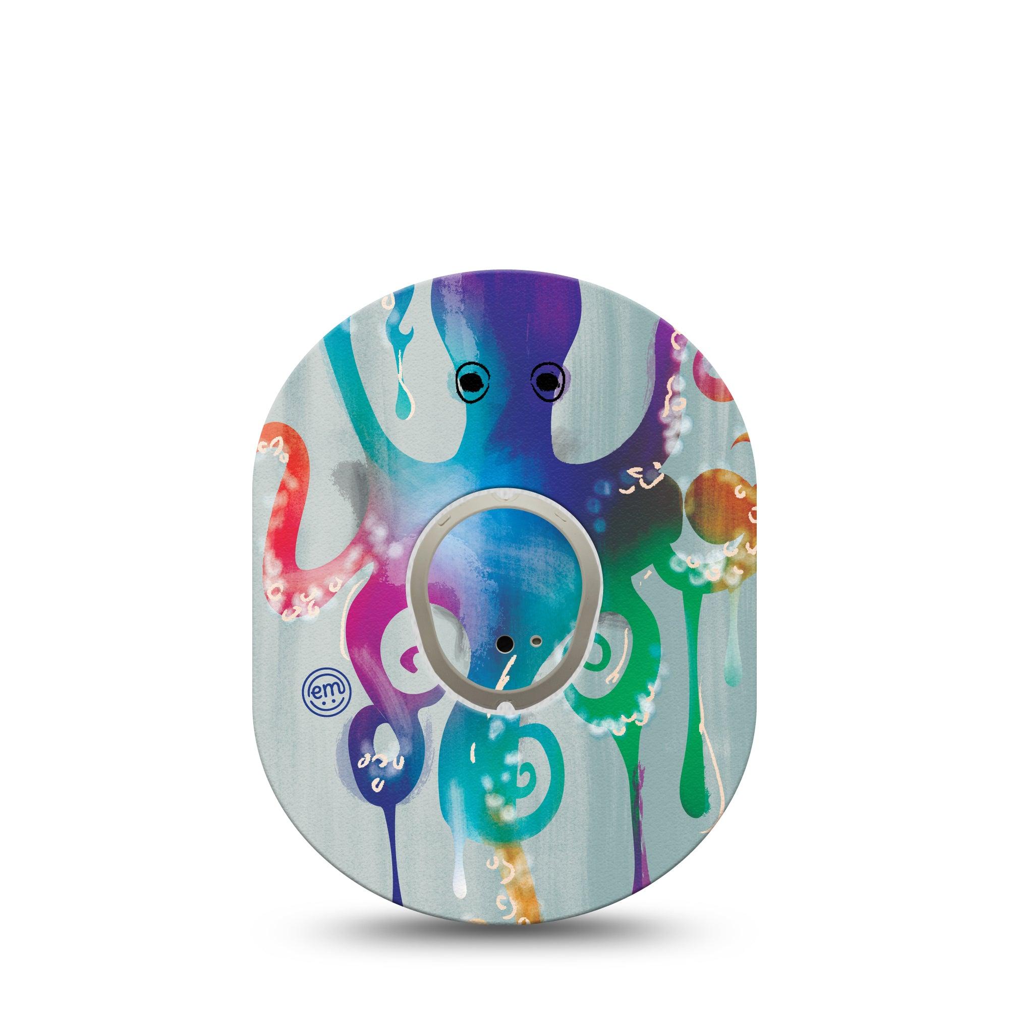 ExpressionMed Octopus Tattoo Dexcom G7 and Stelo Tape Single Tape and Single Sticker Kids Design Inspired, Plaster Continuous Glucose Monitor Design