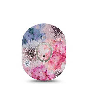 ExpressionMed Bloom Town Dexcom G7 and Stelo Tape Single Tape and Single Sticker Blooming Flowers Themed, Plaster Continuous Glucose Monitor Design
