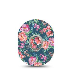 ExpressionMed Floral Enchantment Dexcom G7 and Stelo Tape, Single Tape & Single Sticker, Enchanted Flowers Themed, CGM Adhesive Patch Design, Dexcom Stelo Glucose Biosensor System