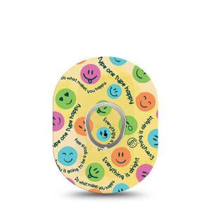 ExpressionMed Smileys Dexcom G7 and Stelo Tape Single Tape and Single Sticker Happy Inspired, Plaster Continuous Glucose Monitor Design