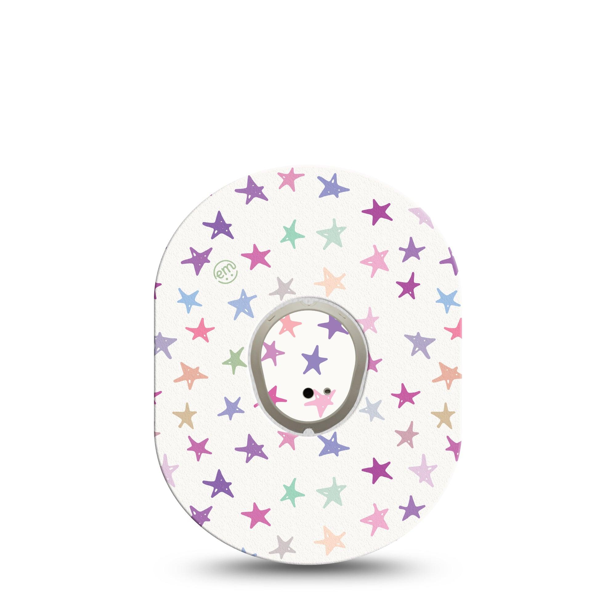 ExpressionMed Bright Stars Dexcom G7 and Stelo Tape Single Tape and Single Sticker Sketching Stars Inspired, Plaster Continuous Glucose Monitor Design