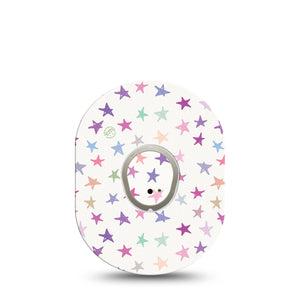 ExpressionMed Bright Stars Dexcom G7 and Stelo Tape Single Tape and Single Sticker Sketching Stars Inspired, Plaster Continuous Glucose Monitor Design