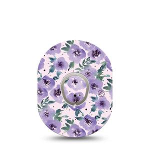 ExpressionMed Flowering Amethyst Dexcom G7 and Stelo Tape Single Tape and Single Sticker Floral Blossoms Inspired, Plaster Continuous Glucose Monitor Design