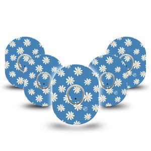 ExpressionMed Painted Daisies Dexcom G7 and Stelo Tape 5-Pack Tape and 5-Pack Sticker Floral Daisies Inspired, Plaster Continuous Glucose Monitor Design