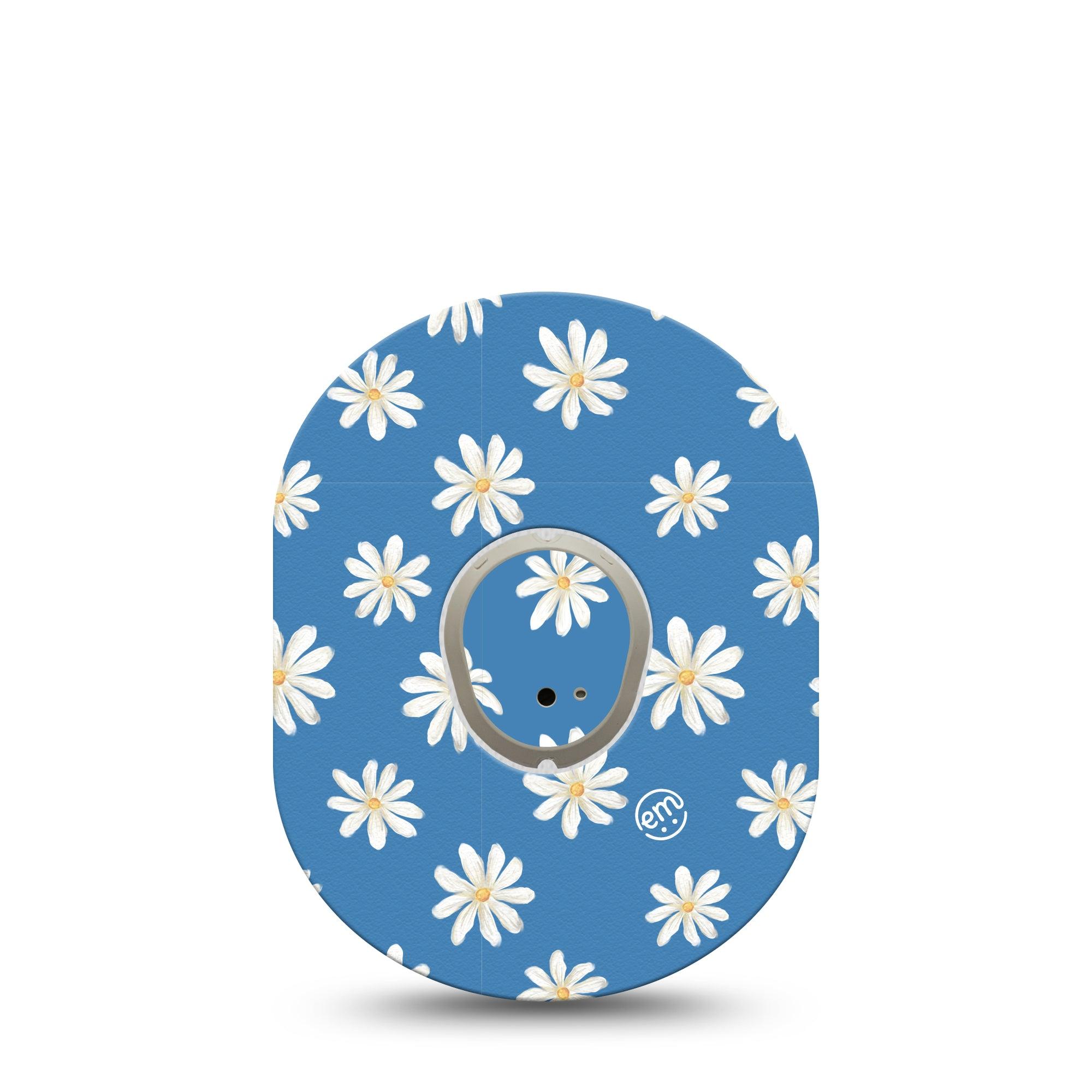 ExpressionMed Painted Daisies Dexcom G7 and Stelo Tape Single Tape and Single Sticker Painted Artwork Themed, Plaster Continuous Glucose Monitor Design