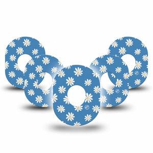 ExpressionMed Painted Daisies Dexcom G7 and Stelo Tape, 5-Pack Tape, Painted Artwork Themed, CGM Adhesive Patch Design, Dexcom Stelo Glucose Biosensor System