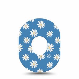 ExpressionMed Painted Daisies Dexcom G7 and Stelo Tape, Single Tape, Floral Daisies Inspired, CGM Overlay Patch Design, Dexcom Stelo Glucose Biosensor System