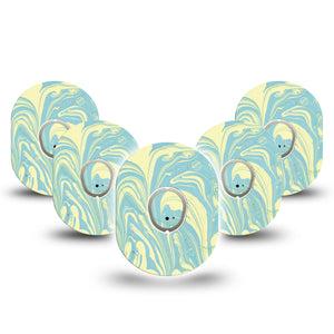 ExpressionMed Mixed Playdough Dexcom G7 and Stelo Tape 5-Pack Tape and 5-Pack Sticker Playdough Swirl, Plaster Continuous Glucose Monitor Design