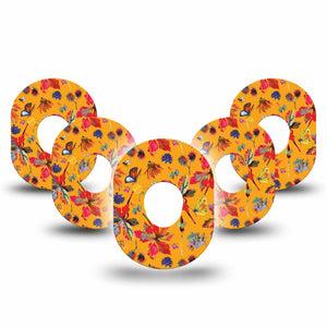 ExpressionMed Buzzing Wings Dexcom G7 and Stelo Tape, 5-Pack Tape, Vibrant Insects And Florals Themed, CGM Plaster Patch Design, Dexcom Stelo Glucose Biosensor System