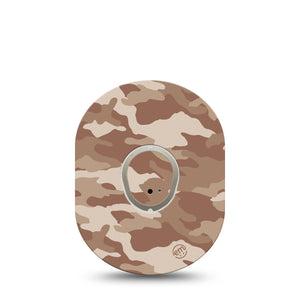 ExpressionMed Desert Camo Dexcom G7 and Stelo Tape Single Tape and Single Sticker Army Disguise Inspired, Plaster Continuous Glucose Monitor Design