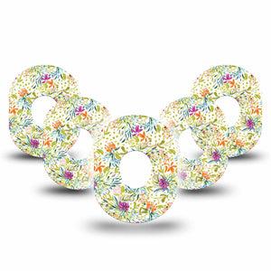 ExpressionMed Summer Greenery Dexcom G7 and Stelo Tape, 5-Pack Tape, Summer Florals Inspired, CGM Plaster Patch Design, Dexcom Stelo Glucose Biosensor System