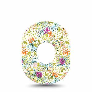 ExpressionMed Summer Greenery Dexcom G7 and Stelo Tape, Single Tape, Floral Spring Inspired, CGM Adhesive Patch Design, Dexcom Stelo Glucose Biosensor System