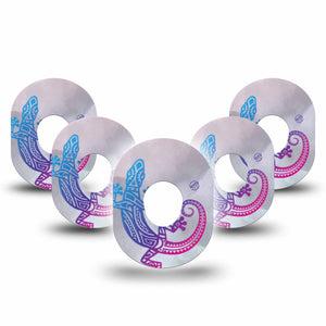ExpressionMed Ombre Gecko Dexcom G7 and Stelo Tape, 5-Pack Tape, Totem Animal Inspired, CGM Patch Design, Dexcom Stelo Glucose Biosensor System